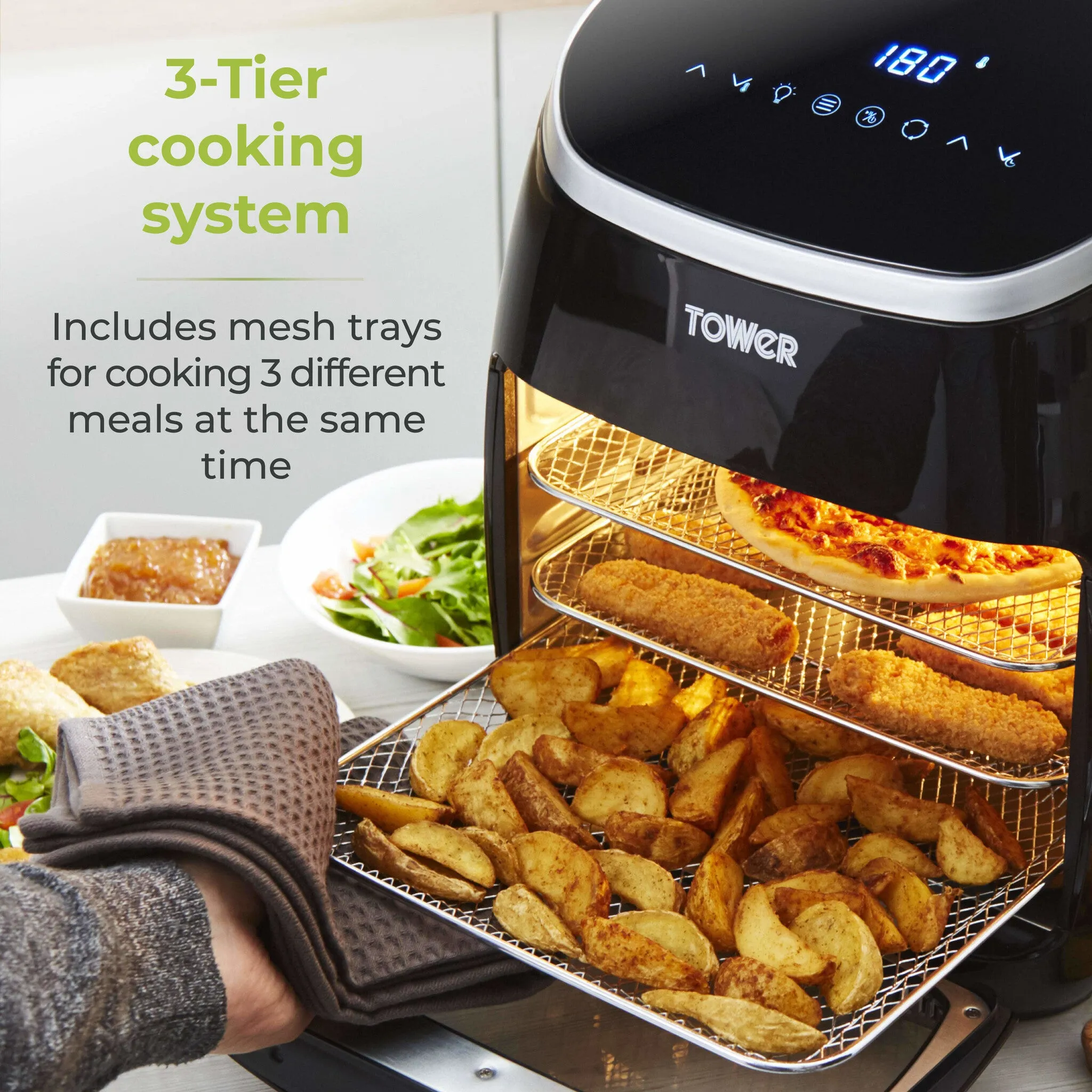 Tower Xpress Pro Combo 2000W 11 Litre 10-in-1 Digital Air Fryer Oven with Rotisserie