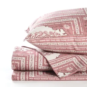 Tripolia Jaipur Pink Printed Bed sheet with 2 pillow covers