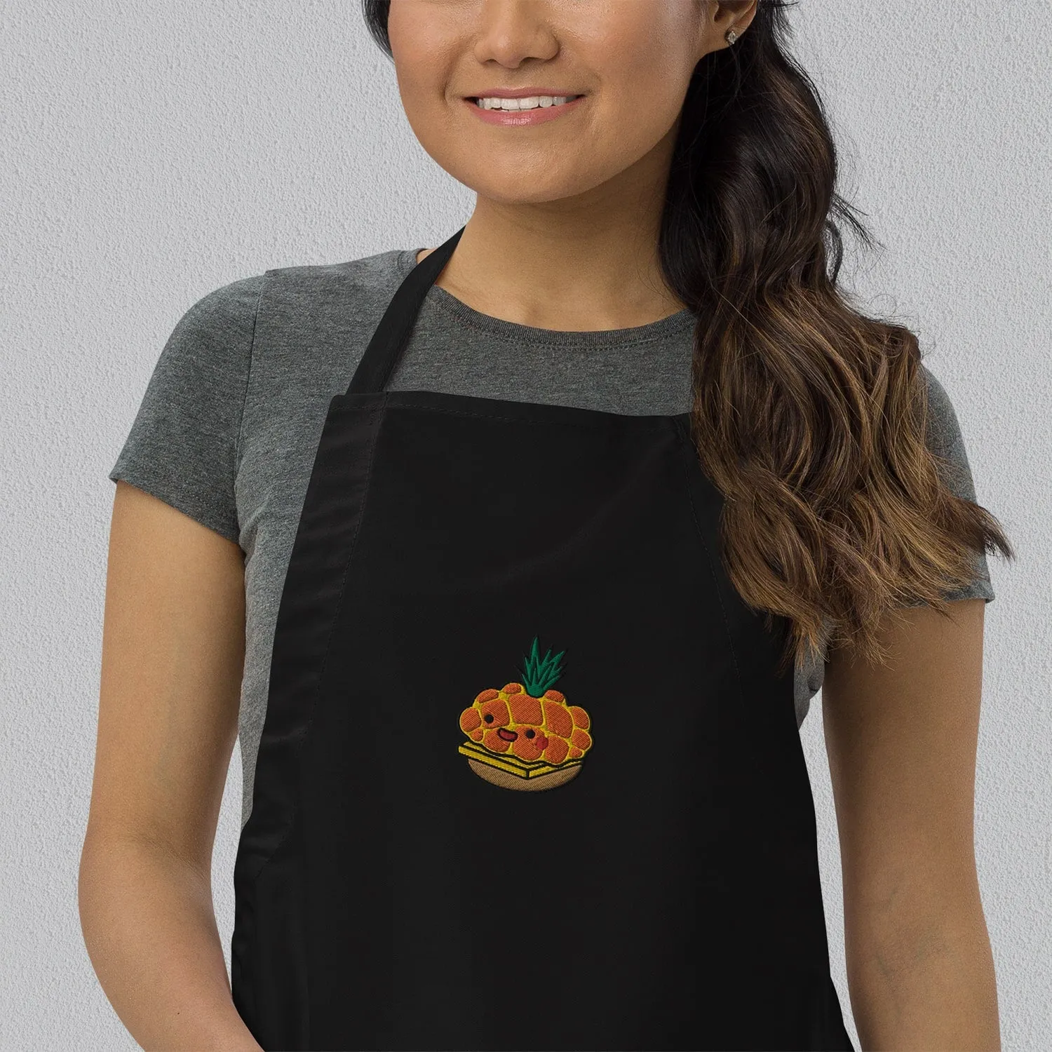 Tropical Pineapple Bun Embroidered Apron