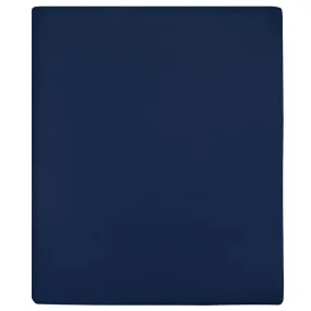 vidaXL Jersey Fitted Sheets 2 pcs Navy Blue 140x200 cm Cotton