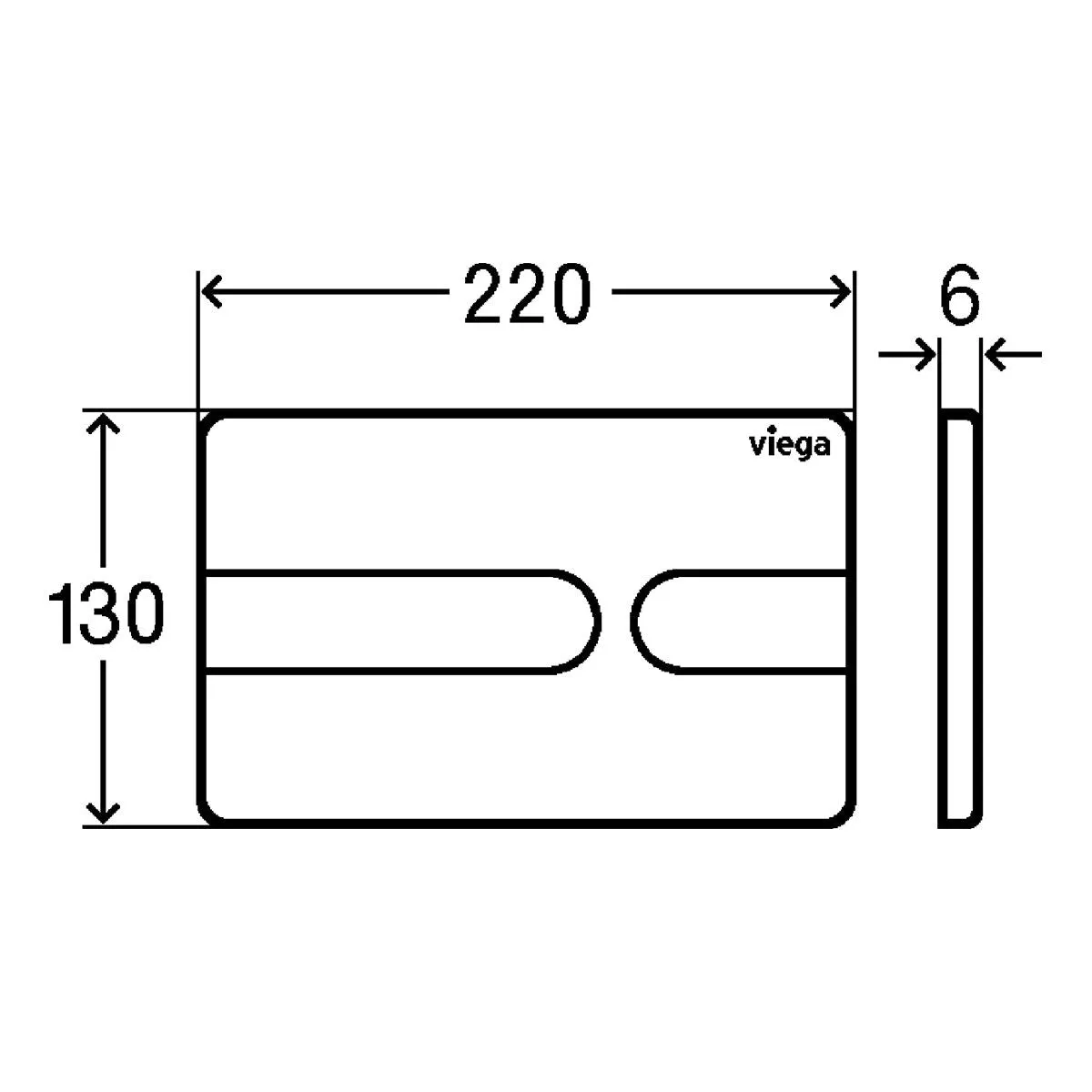 Viega Visign for Style 23 WC Flush Plate for Prevista in Matt Black - 801731