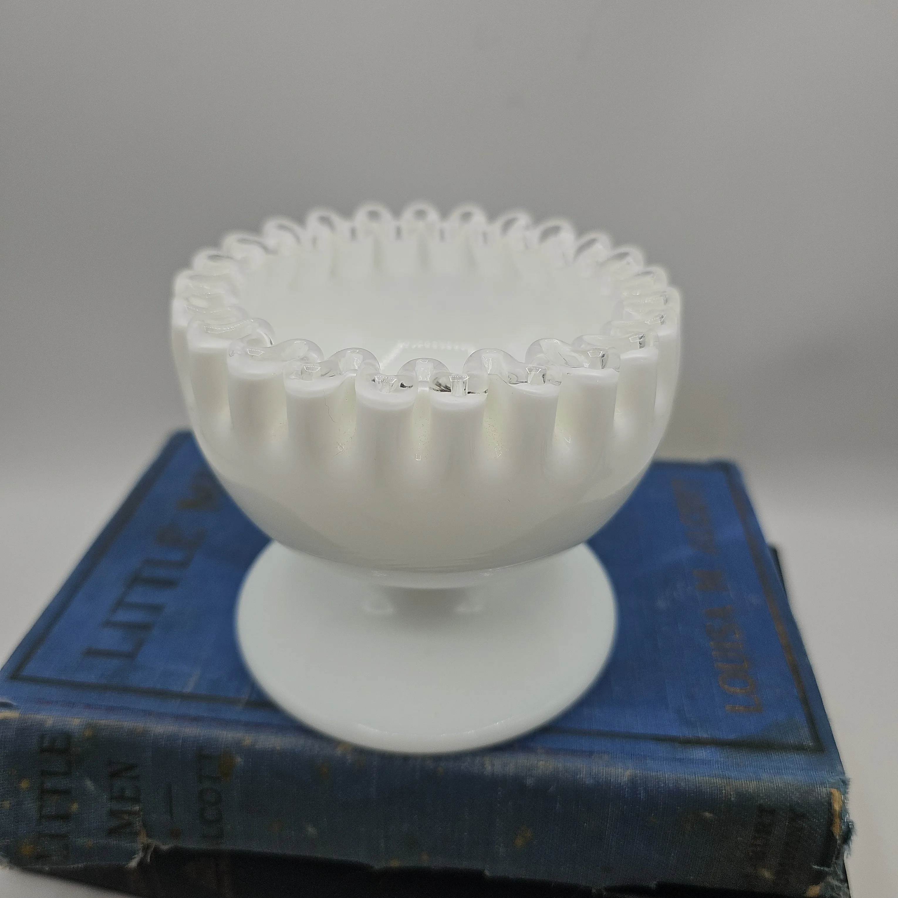 Vintage Fenton Silvercrest Pedestal Bowl