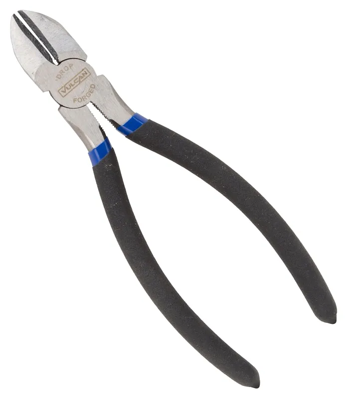 Vulcan JL-NP015 Diagonal Cutting Plier, 7 in OAL, 1.2 mm Cutting Capacity, 1 in Jaw Opening, Black/Blue Handle :EA: QUANTITY: 1