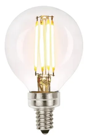 Westinghouse 5023000 4.5 Watt LED G16 1/2 Clear Dimmable Filament - 2700 Kelvin - Warm White - 300 Lumens - E12-Candelabra Base - 120 Volt - Box