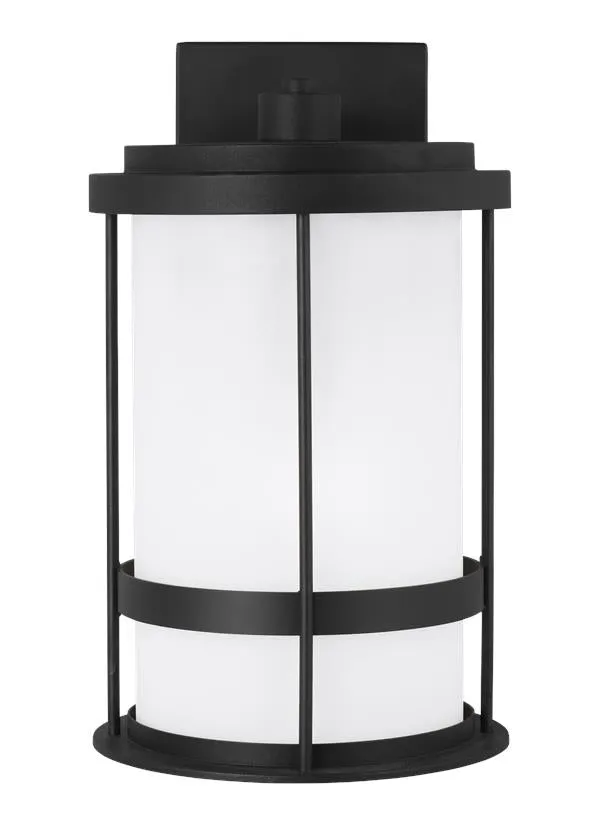 Wilburn Collection - Medium One Light Outdoor Wall Lantern | Finish: Black - 8690901D-12