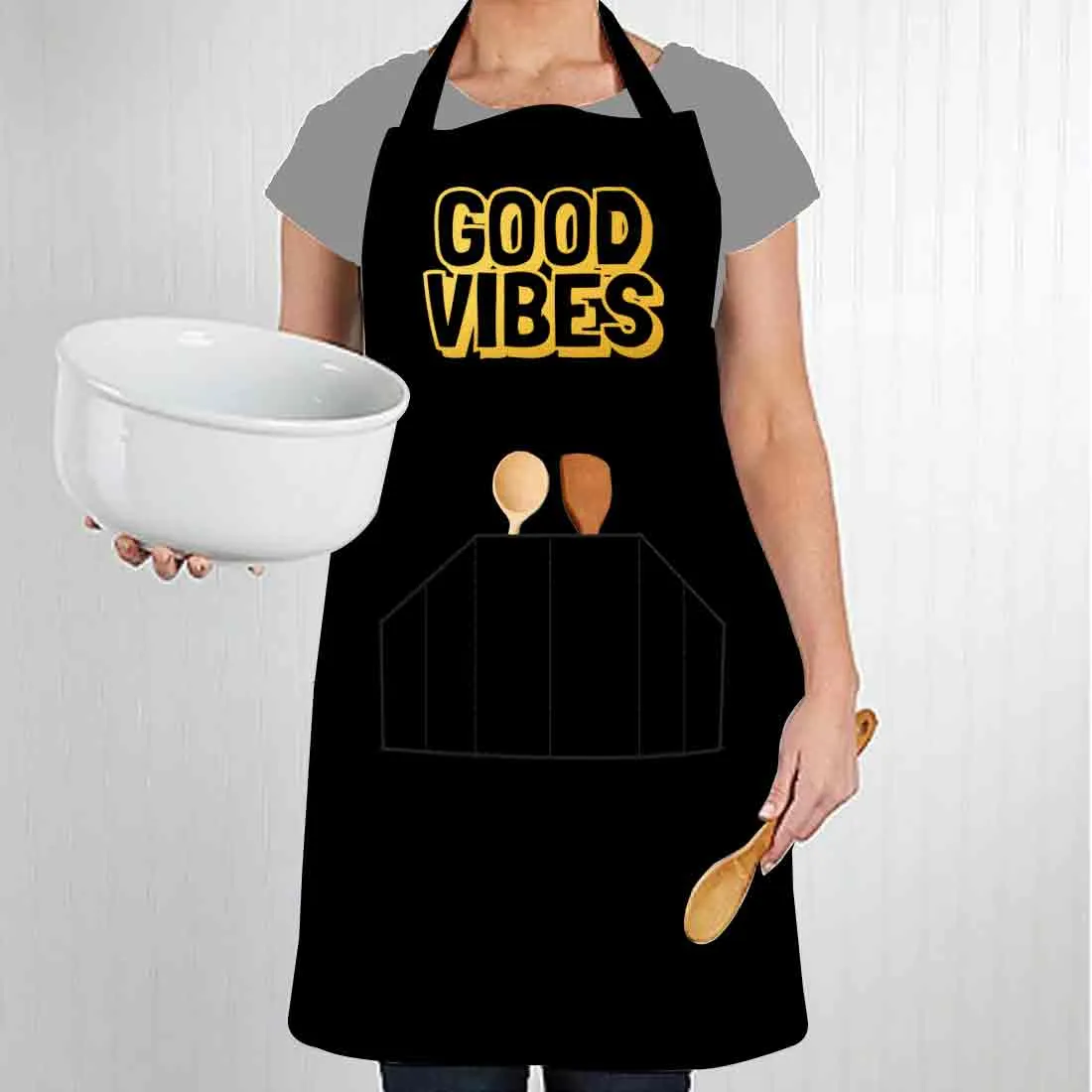 Womens Baking Aprons for Baking Cooking - Good Vibes