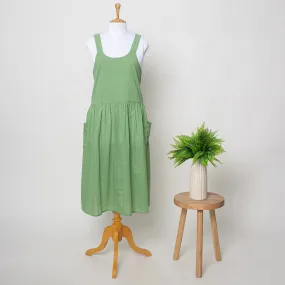 Women's Kitchen Apron & Gardening Green Cotton Apron