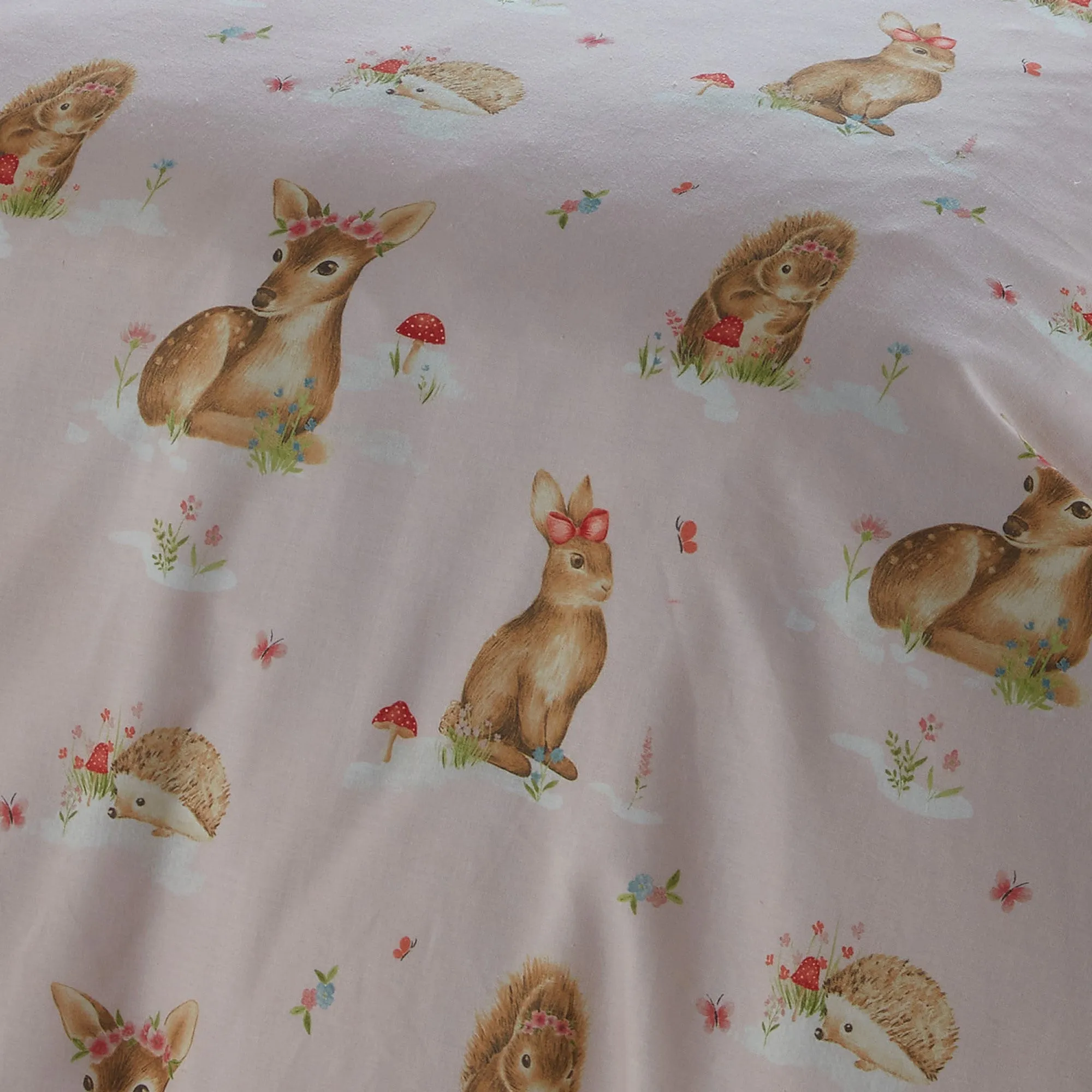 Woodland Friends Duvet Cover Set by Bedlam in Pink