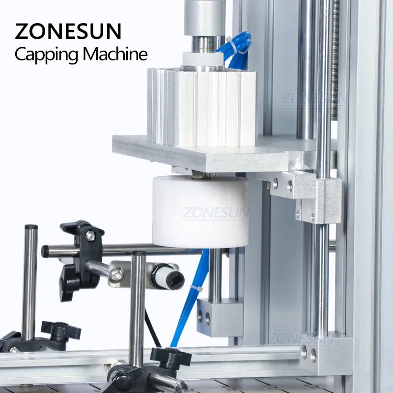 ZONESUN Tabletop Automatic Glass Bottle Cap Cork Press Machine Jar Whisky Plastic Bottle Capping Machine